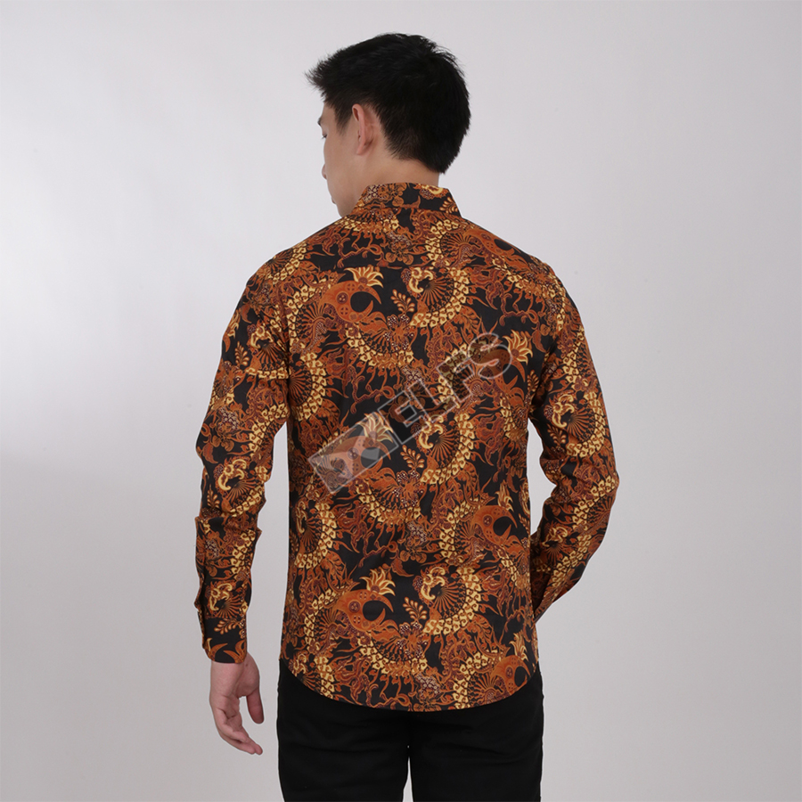 KEMEJA PRIA BATIK SONGKET LENGAN PANJANG SLIMFIT TERMURAH 