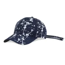 BASEBALL TALI PANJANG Unisex Topi Baseball Twill Panjang Belt Paint Putih Biru Dongker