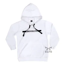 HOODIE ANAK Jaket Jumper Anak Gambar Sablon Brooklyn Fleece Putih