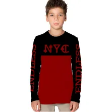 KAOS ANAK & BALITA Kaos Pendek Anak Laki laki Lengan Panjang Half NYC Merah Cabe