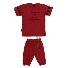 SETELAN ANAK & BALITA Setelan Baju Celana Anak Laki Laki Sablon Twentyfour Merah Cabe