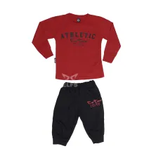 SETELAN ANAK & BALITA Setelan Baju Celana Panjang Anak Laki Laki Sablon Gambar Athletic Merah Cabe
