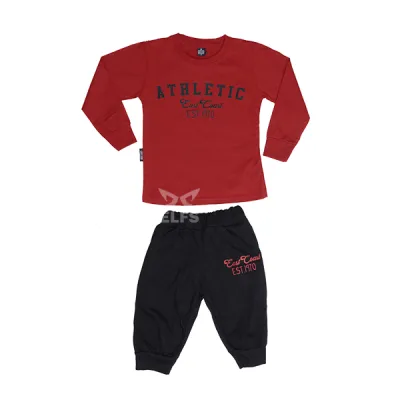 SETELAN ANAK & BALITA Setelan Baju Celana Panjang Anak Laki Laki Sablon Gambar Athletic Merah Cabe 1 aksj_athletic_mc_0