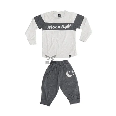 SETELAN ANAK & BALITA Setelan Baju Celana Panjang Anak Laki Laki Sablon Gambar Moonlight Putih 1 aksj_moonlight_px