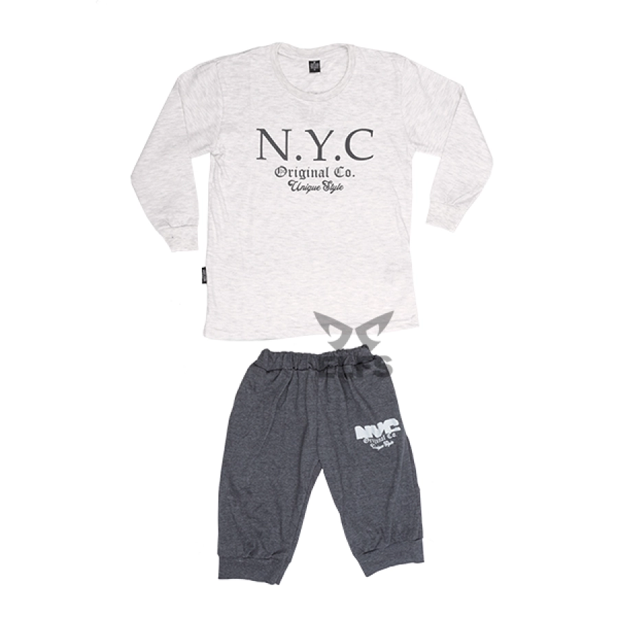 SETELAN ANAK & BALITA Setelan Baju Celana Panjang Anak Laki Laki Sablon Gambar NYC Putih 1 aksj_nyc_px_0
