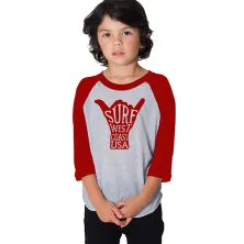 KAOS ANAK & BALITA Kaos Pendek Anak Laki laki Lengan Tiga Perempat Raglan Surf Abu Muda