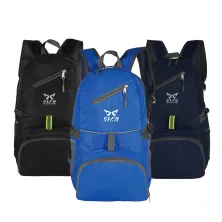 DAY PACK Tas Ransel Lipat Anti Air 25L Foldable Water Resistant Backpack 02 Diagonal  ELFS Hitam