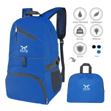 DAY PACK Tas Ransel Lipat Anti Air 25L Foldable Water Resistant Backpack 02 Diagonal  ELFS Biru Tua