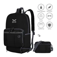 DAY PACK Tas Ransel Lipat Anti Air Foldable Water Resistant 22L Slingbag Multifungsi 4AZD06 ELFS Hitam