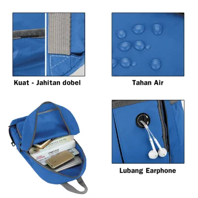 DAY PACK Tas Ransel Lipat Anti Air Foldable Water Resistant 22L Slingbag Multifungsi 4AZD06 ELFS Biru Muda 4 backpack_evolve_22l_blue_3