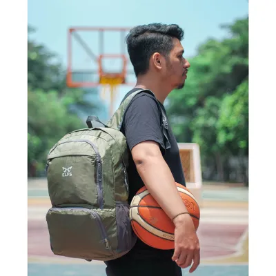 DAY PACK Tas Ransel Lipat Anti Air 25L Foldable Water Resistant Backpack 01 ELFS Hijau Army 5 bacpack_verve_25l_army_4