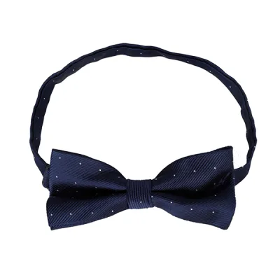 DASI KUPU MOTIF Dasi Kupu Kupu Pria Pesta Wisuda Polyester Tekstur Bow Tie Dot Biru Dongker 2 bow_tie_dot_bd_1