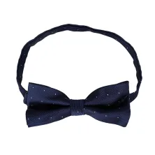 DASI KUPU MOTIF Dasi Kupu Kupu Pria Pesta Wisuda Polyester Tekstur Bow Tie Dot Biru Dongker