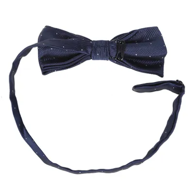 DASI KUPU MOTIF Dasi Kupu Kupu Pria Pesta Wisuda Polyester Tekstur Bow Tie Dot Biru Dongker 3 bow_tie_dot_bd_2