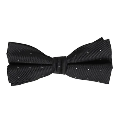 DASI KUPU MOTIF Dasi Kupu Kupu Pria Pesta Wisuda Polyester Tekstur Bow Tie Dot Hitam 1 bow_tie_dot_hx_0