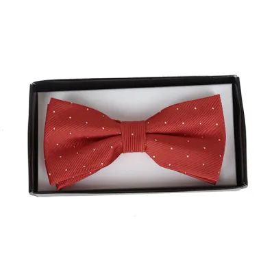 DASI KUPU MOTIF Dasi Kupu Kupu Pria Pesta Wisuda Polyester Tekstur Bow Tie Dot Merah Cabe 4 bow_tie_dot_mc_3
