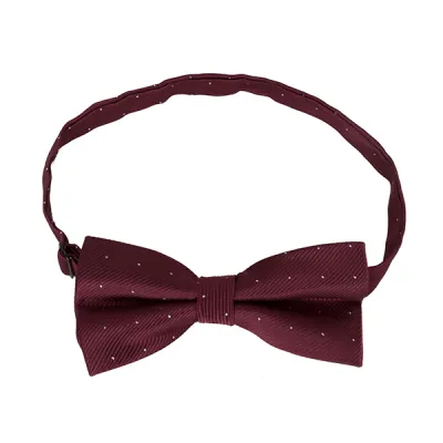 DASI KUPU MOTIF Dasi Kupu Kupu Pria Pesta Wisuda Polyester Tekstur Bow Tie Dot Maroon 2 bow_tie_dot_mo_1