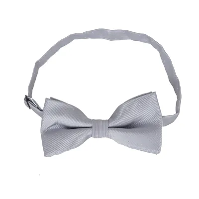 DASI KUPU MOTIF Dasi Kupu Kupu Pria Pesta Wisuda Polyester Tekstur Bow Tie Dot Silver 2 bow_tie_dot_sv_1