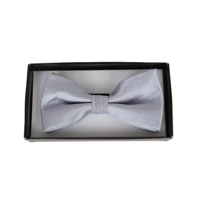 DASI KUPU MOTIF Dasi Kupu Kupu Pria Pesta Wisuda Polyester Tekstur Bow Tie Dot Silver 4 bow_tie_dot_sv_3