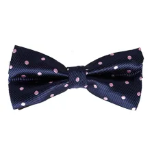 DASI KUPU MOTIF Dasi Kupu Kupu Pria Pesta Wisuda Polyester Tekstur Bow Tie Polkadot Biru Dongker