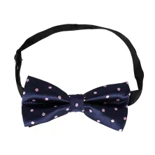 DASI KUPU MOTIF Dasi Kupu Kupu Pria Pesta Wisuda Polyester Tekstur Bow Tie Polkadot Biru Dongker