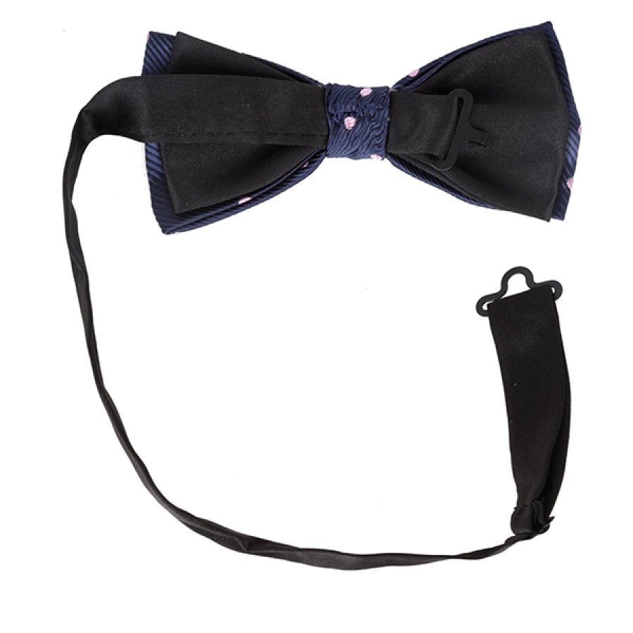 DASI KUPU MOTIF Dasi Kupu Kupu Pria Pesta Wisuda Polyester Tekstur Bow Tie Polkadot Biru Dongker 3 bow_tie_polkadot_bd_2