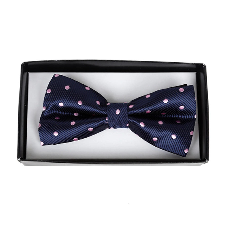 DASI KUPU MOTIF Dasi Kupu Kupu Pria Pesta Wisuda Polyester Tekstur Bow Tie Polkadot Biru Dongker 4 bow_tie_polkadot_bd_3