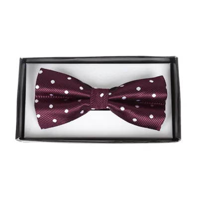 DASI KUPU MOTIF Dasi Kupu Kupu Pria Pesta Wisuda Polyester Tekstur Bow Tie Polkadot Maroon 5 bow_tie_polkadot_mo_4