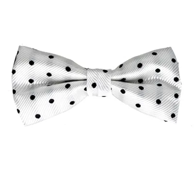 DASI KUPU MOTIF Dasi Kupu Kupu Pria Pesta Wisuda Polyester Tekstur Bow Tie Polkadot Putih 1 bow_tie_polkadot_px_0