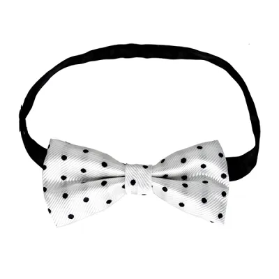 DASI KUPU MOTIF Dasi Kupu Kupu Pria Pesta Wisuda Polyester Tekstur Bow Tie Polkadot Putih 2 bow_tie_polkadot_px_1