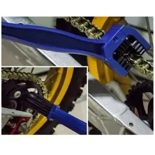 KARABINER Sikat Permbersih rantai Sepeda Motor Sprocket Chain Cleaner Biru Tua