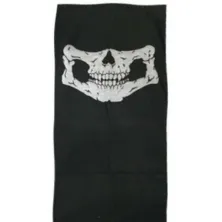 MASKER & BUFF Buff Masker Bandana Scarf Serbaguna Outdoor Hiking Motor Skull Pattern Hitam