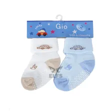 KAOS KAKI BALITA Kaos Kaki Anak Bayi 6 12 Bulan Anti Slip Gambar Mobil 2 Pcs BP Katun Mix