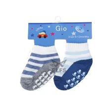 KAOS KAKI BALITA Kaos Kaki Anak Bayi 6 12 Bulan Anti Slip Salur 2 Pcs AB Katun Mix