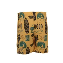 BOXER MOTIF Celana Pendek Santai Pria Boxer Rumahan Bahan Kaos Motif 03 Kuning Tua