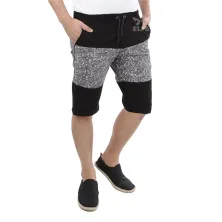 CELANA PENDEK CASUAL Celana Pendek Pria Jogger Twill 2 Tone Abstrak Hitam Abu Tua