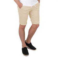 CELANA PENDEK CASUAL Celana Pendek Pria Jogger Twill Simple Putih Gading