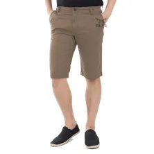 CELANA PENDEK CASUAL Celana Pendek Pria Chino Simple Coklat Muda