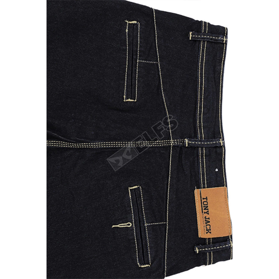 CELANA PENDEK JEANS Celana Pendek Jeans Garment Pocket Motif List 009 Hitam 4 cdj_garment_pocket_list_009_hx_3