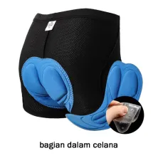 CELANA TRAINING PENDEK CELANA DALAM SEPEDA BUSA GEL 3D BREATHABLE CYCLING UNDERWEAR PADDING GEL BIRU