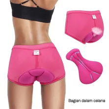 CELANA TRAINING PENDEK Celana Sepeda Wanita Padding Gel 3D Woman Cycling Underwear Pink