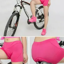 CELANA TRAINING PENDEK Celana Sepeda Wanita Padding Gel 3D Woman Cycling Underwear Pink