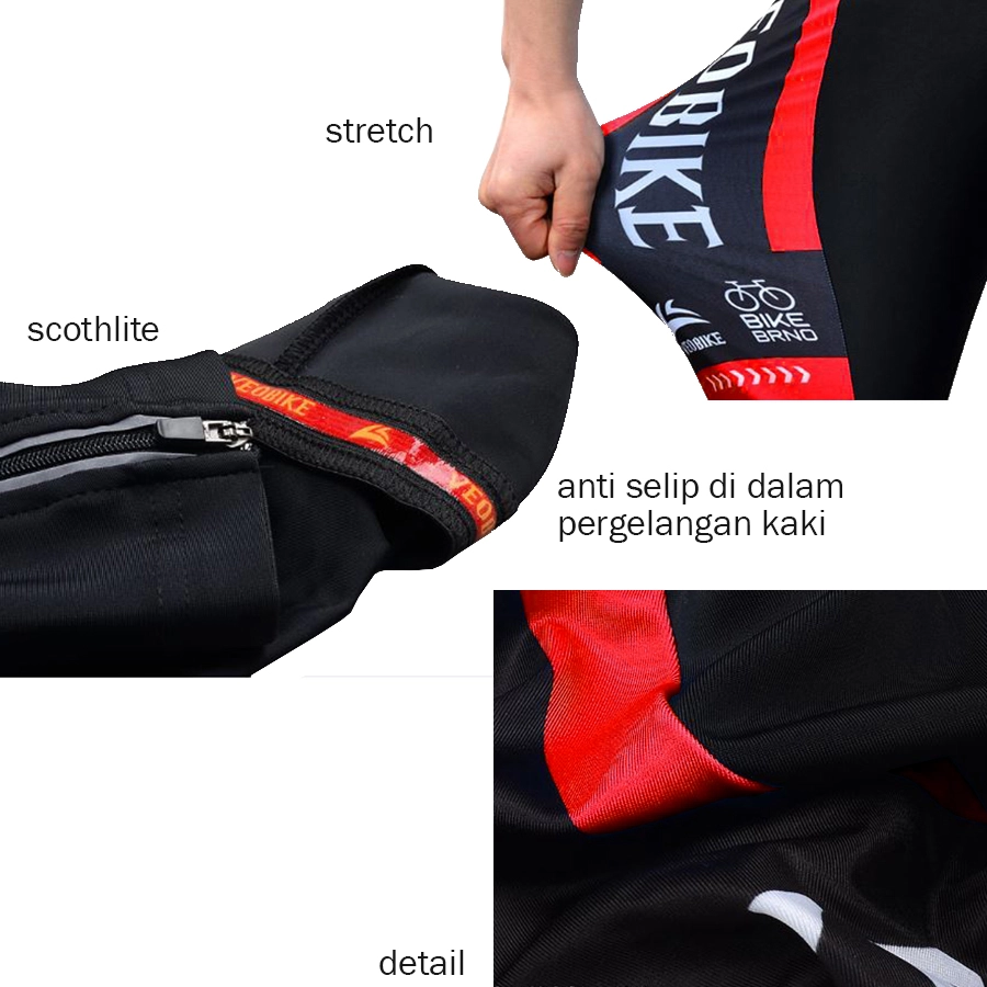 CELANA TRAINING PANJANG Celana Sepeda Panjang Padding 3D Gel Veobike Cycling Pants merah Cabe 4 cds_veobike_gel_panjang_mc_3