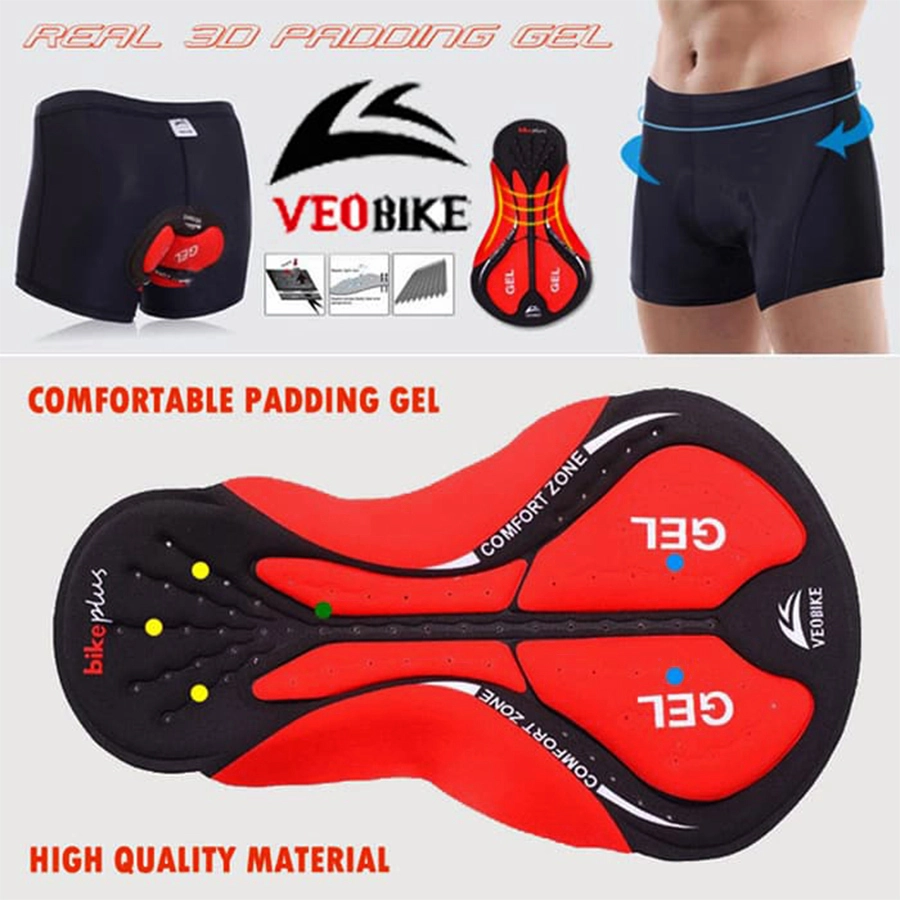 CELANA TRAINING PENDEK Celana Sepeda Padding 3D Gel Veobike Cool Max Cycling Underwear Hitam 1 cds_veobike_gel_pendek_hx0