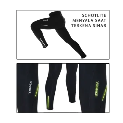 CELANA TRAINING PANJANG CELANA SEPEDA PANJANG PADDING 3D GEL SCOTCHLITE VEOBIKE CYCLING PANTS Hitam 3 cds_veobike_gel_scotchlite_panjang_hx2