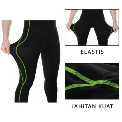 CELANA TRAINING PANJANG Celana Sepeda Panjang Padding 3D Gel Scotchlite Veobike Cycling Pants Hijau Muda 4 cds_veobike_gel_scotchlite_panjang_im3