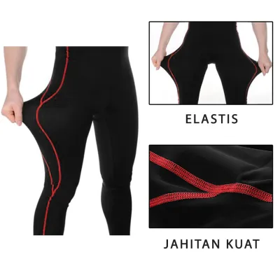 CELANA TRAINING PANJANG Celana Sepeda Panjang Padding 3D Gel Scotchlite Veobike Cycling Pants Merah Cabe 4 cds_veobike_gel_scotchlite_panjang_mc3