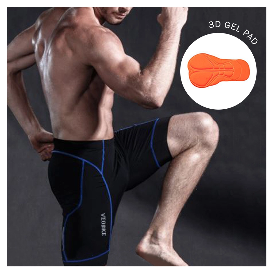 CELANA TRAINING PENDEK Celana Sepeda Padding 3D Gel Veobike Cool Max Scothlite Cycling Shorts Biru Tua 1 cds_veobike_gel_scotchlite_pendek_bt0