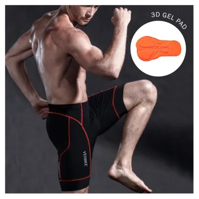 CELANA TRAINING PENDEK Celana Sepeda Padding 3D Gel Veobike Cool Max Scothlite Cycling Shorts Merah Cabe 1 cds_veobike_gel_scotchlite_pendek_mc0