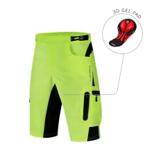 CELANA TRAINING PENDEK Celana Sepeda MTB Downhill Padding Gel Wosawe Cyling Shorts Hijau Stabilo